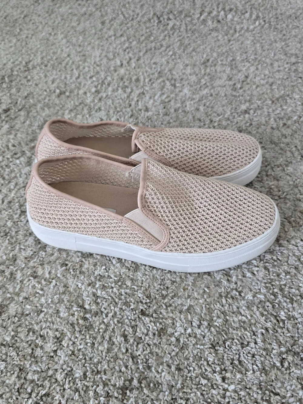 Steve Madden Women's Pink Knit Slip-On Flat Round Toe Solid Casual US 9